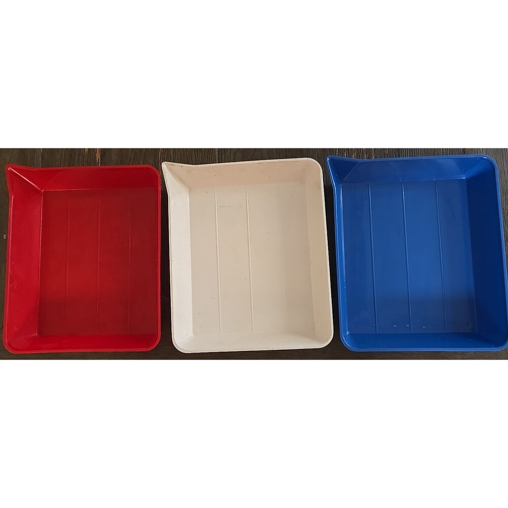 Vintage Set of Three Yankee Agitray 8x10 Hard Plastic Darkroom Developing Trays